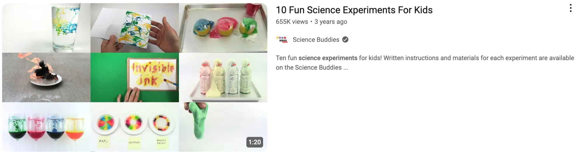 A faceless YouTube video featuring a step-by-step demonstration of a simple science experiment.