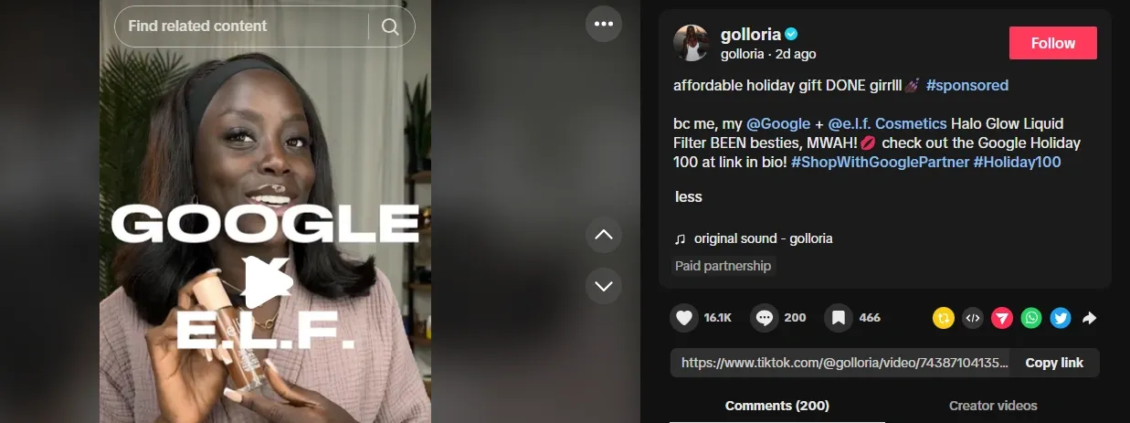 TikTok influencer showcasing a sponsored product in a fun, engaging TikTok video with bold text overlay.