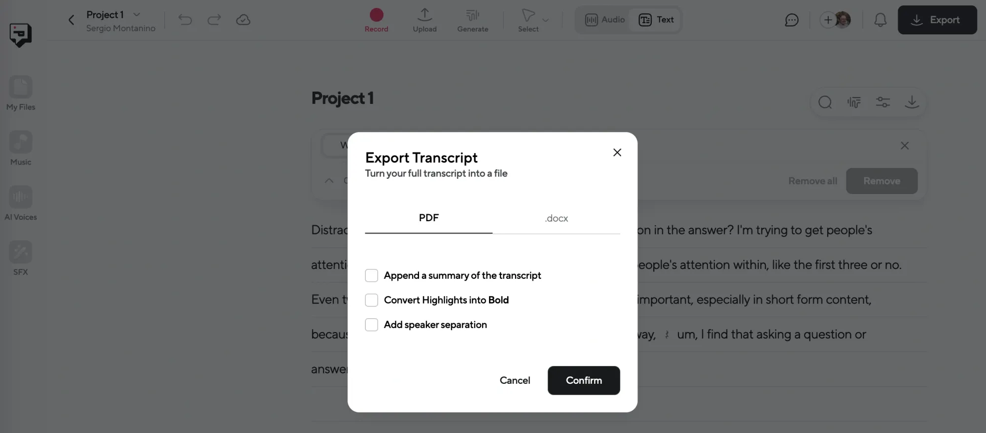 Online transcription tool